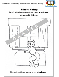 Window & Furniture Safety colouring picture