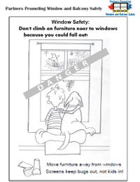 Window Danger colouring picture